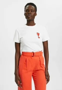 ESPRIT MIT GESTICKTEM HERZMOTIV - Printtipaita