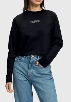 ESPRIT MIT LOGO AUS GLITZERSTEINCHEN - Pitkähihainen Paita