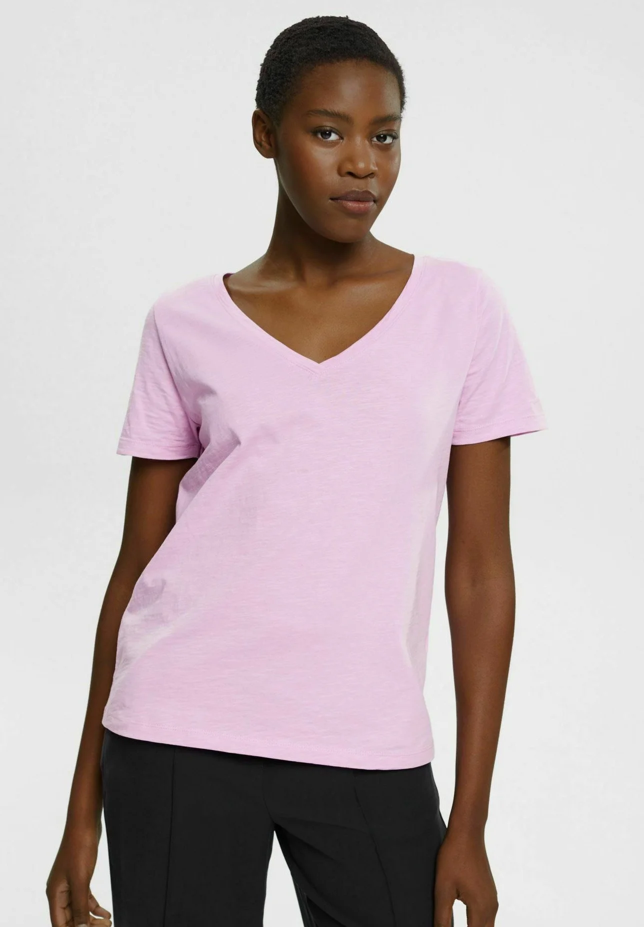 Edc By Esprit SLUB V-NECK - T-paita 3 Edc By Esprit SLUB V-NECK - T-paita